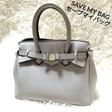 SAVE MY BAG 세이브 마이 백 리본 포함 핸드백 그레이