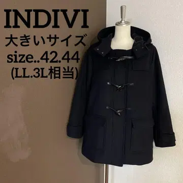 INDIVI 인디비 빅 사이즈 더플 코트 울 소가죽