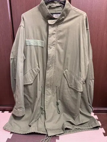 올리브 그린 밀리터리 자켓 롱 기장