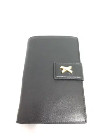 팔로마 피카소 블랙 가죽 이단 접이식 지갑