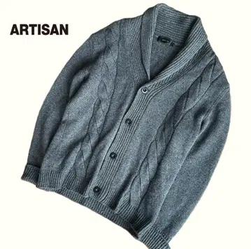 아티산 캐시미어 100% 숄카라 니트 가디건 M 그레이