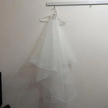 2층 웨딩 베일 화이트 빗 포함