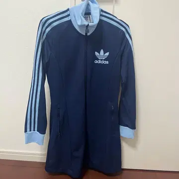 아디컬러 쓰리 스트라이프 트랙탑 원피스 블루