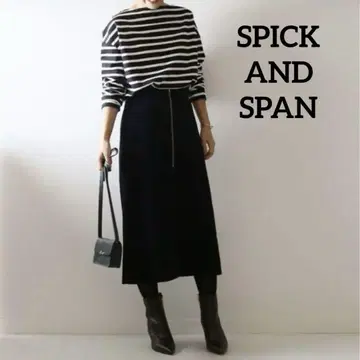 SPICK AND SPAN 코듀로이 타이트 스커트 네이비