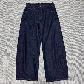UNIQLO 배기 커브 진 기장 짧음 네이비 27인치