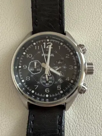 FOSSIL 크로노그래프 손목시계 블랙