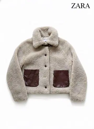 ZARA 자라 보아 플리스 자켓 베이지 L 사이즈 US M 사이즈