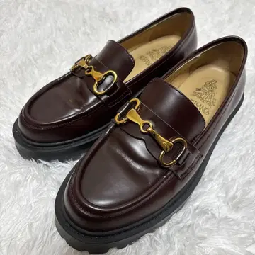 [컨디션 최상] ARTESANOS 비트 로퍼 통굽 가죽 와인 레드 36