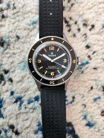 [ 부속품 완비 ] THORN 다이버 워치 자동 와인딩 블랙