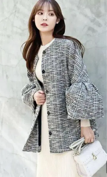 새상품급 셀포드 벨 슬리브 미들 코트 믹스 원단