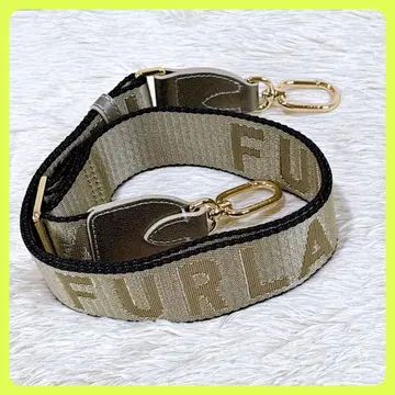 컨디션 최상 훌라 FURLA 로고 숄더 벨트 골드 금장 장식