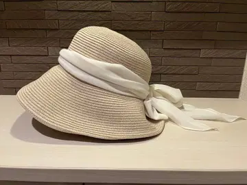 샤포 드 오 베이지 밀짚모자 56cm 사이즈 S