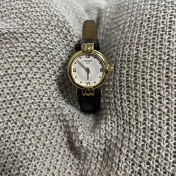 TISSOT 아날로그 손목시계 골드/블랙 배터리 방전