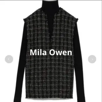 Mila Owen 체크 무늬 슬리브리스 베스트