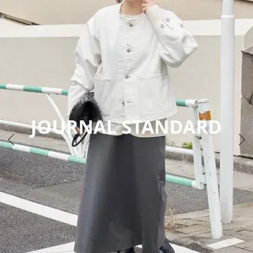 저널 스탠다드 워커즈 자켓 노카라 데님 화이트