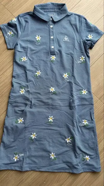 르꼬끄 골프 lecoqsportif 꽃무늬 자수 원피스 골프웨어