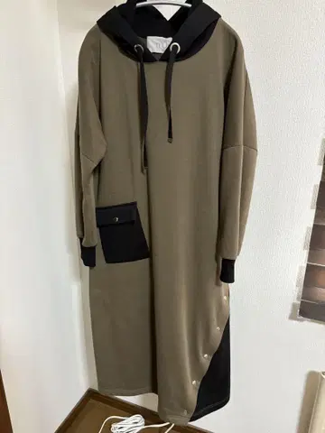 오샤레 워커 컬러 디자인 속기모 후드티 원피스