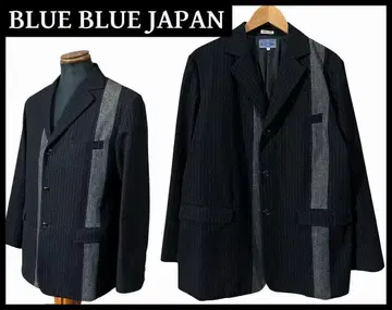 새상품급 블루블루재팬 절개 인디고 데님 라인 울 자켓