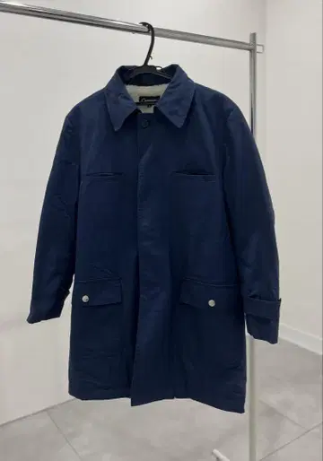 네이비 트렌치코트 롱 기장