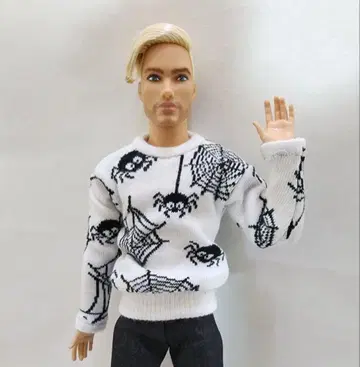 인형용 할로윈 스웨터 거미줄 패턴
