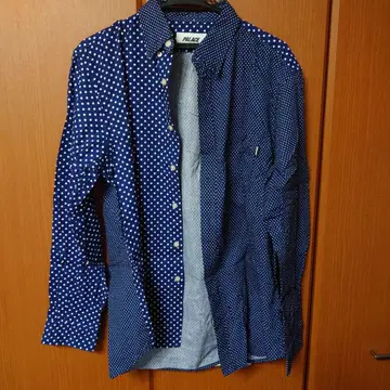 PALACE 도트 무늬 셔츠 L 네이비