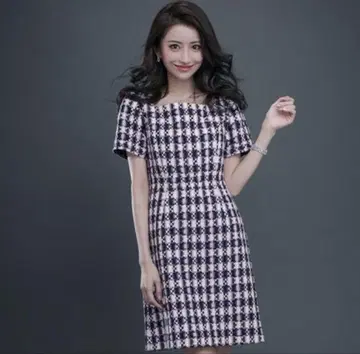 [인기 즉시 완판 디자인] 마리아 켄트 트위드 숏 슬리브 원피스
