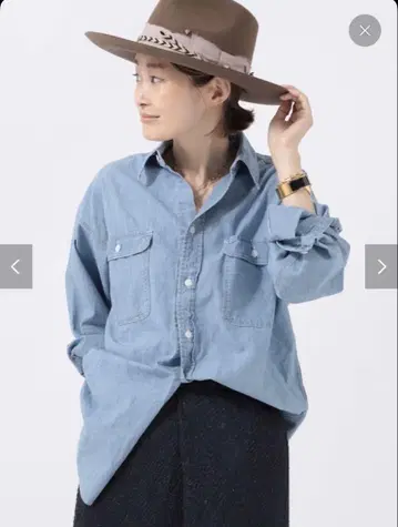 Deuxieme Classe 아메리카나 샴브레이 셔츠 오버 사이즈