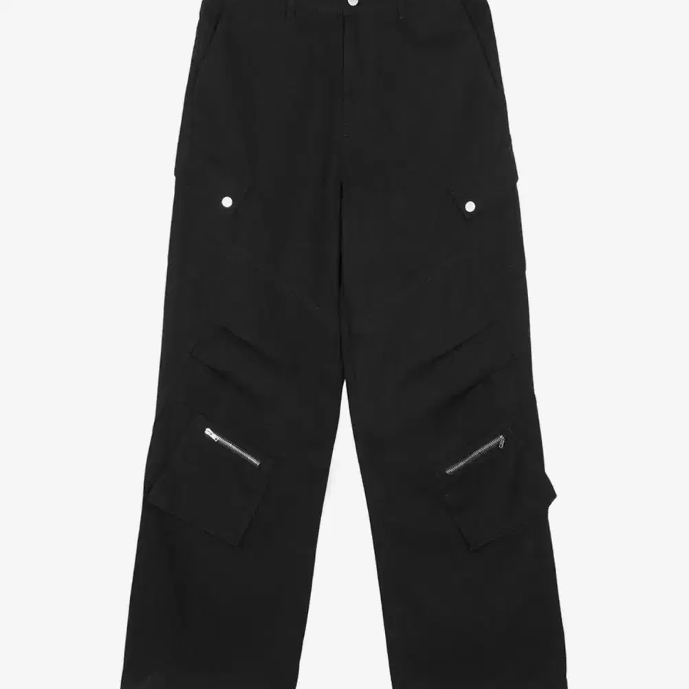 FDR Slant Pleats Multi Cargo Pants_Black