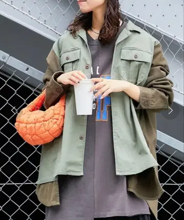 etsinta 에신타 리메이크 밀리터리 오버 자켓 카키