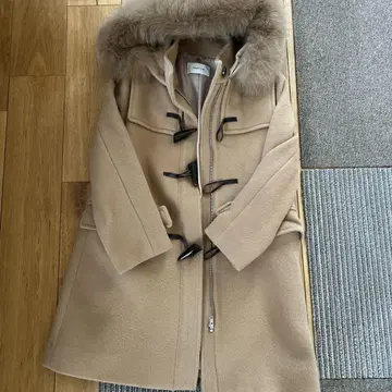 프레이 아이디 베이지 퍼 후드 더플 코트