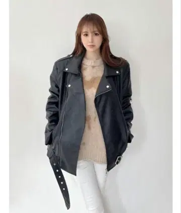 mocoa's BIG 실루엣 가죽 자켓 블랙