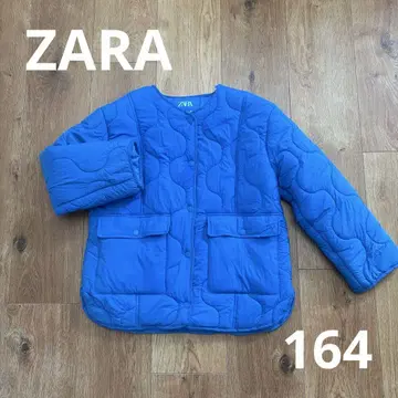ZARA 노카라 퀼팅 자켓 파랑/164