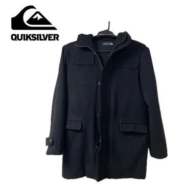 Quiksilver 후드 부착 블랙 코트