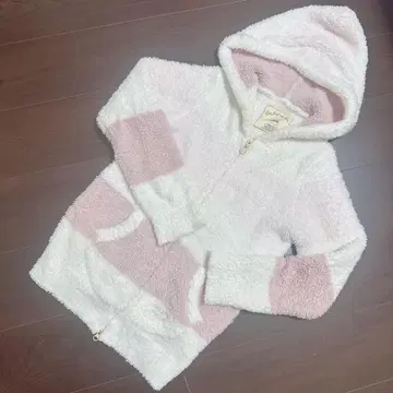 젤라또피케 보더 후드티 복슬복슬 핑크