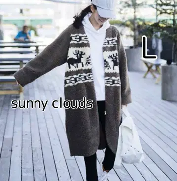 FELISSIMO sunny clouds 카우친 보아 코트 L 사이즈