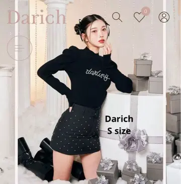 Darich 퀼팅 펄 미니 스커트
