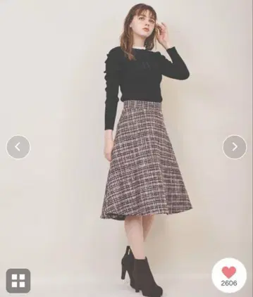 트위드 플레어 스커트