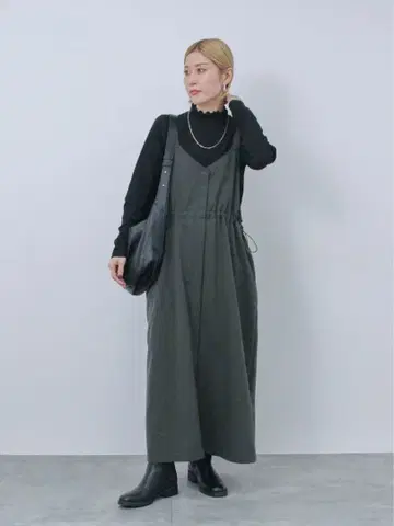 사만다 모스모스 블루 전후 2way 페이크 울 점프 스커트
