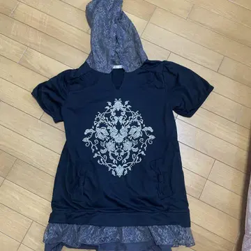axes femme 후드 부착 블랙 튜닉