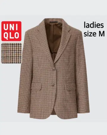 [ UNIQLO ] 릴랙스 테일러드 자켓 브라운 체크 M