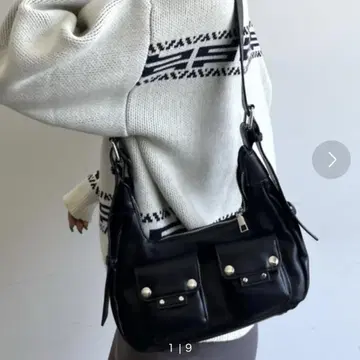 SHAGGIE W 포켓 인조 가죽 백
