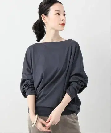 Plage R'IAM FEMININE 긴팔 T셔츠 그레이 티셔츠