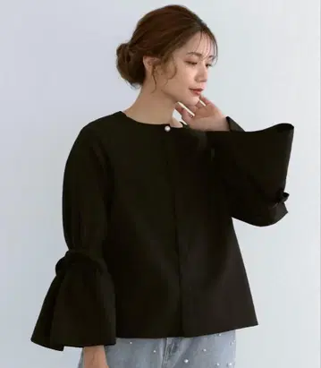 메라키 노카라 리본 셔츠 블랙 M 겉옷으로도