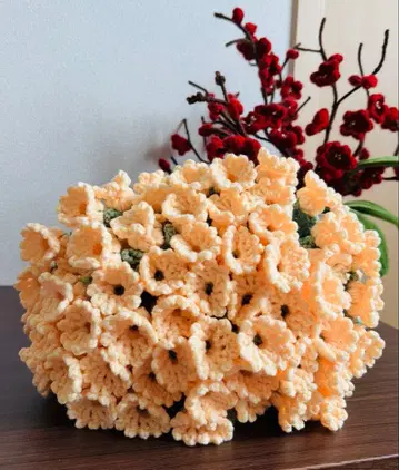 크로 셰 뜨개질 은방울꽃 부케 담요 70cm