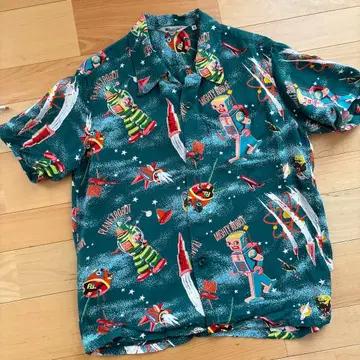 Sun Surf 알로하 셔츠 로봇 패턴