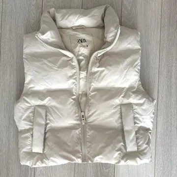 ZARA 다운 베스트 XS 아이보리