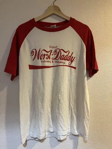 Printstar Enjoy! Worst Daddy 래글런 T셔츠