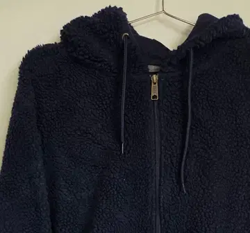 Lee 네이비 플리스 자켓 후드 부착