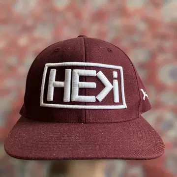 HEXi 로고 야구 모자 버건디