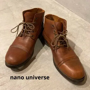 나노 유니버스 가죽 신발 브라운 레더 레이스업 부츠